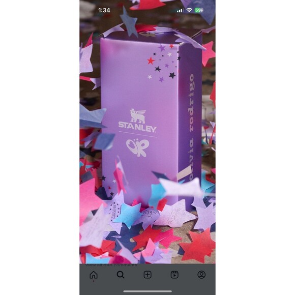Stanley x Olivia Rodrigo Purple Star 40oz Tumbler New Guts Concert Vinyl CD Sing - Picture 3 of 3